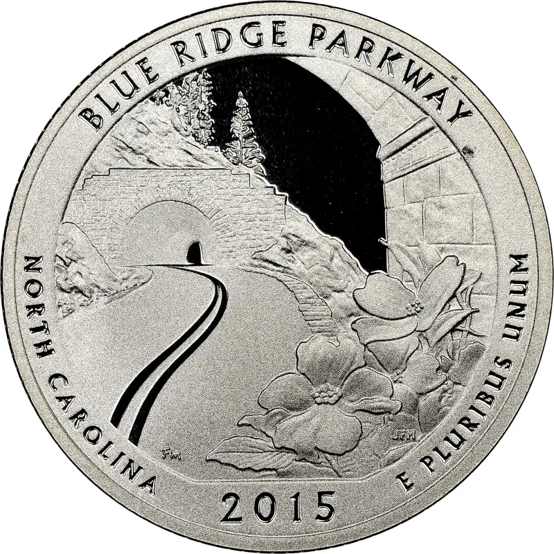 2015S Silver Blue Ridge Parkway National Park Quarter Proof Premium