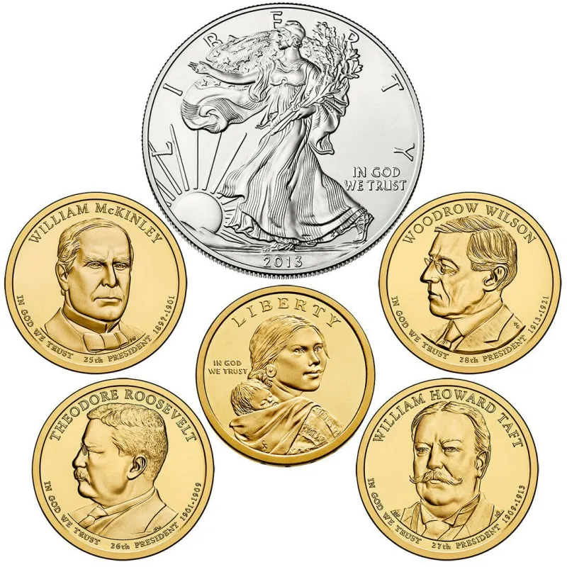 2013 D Complete Set of all 4 Presidential Dollars Uncirculated 