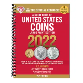 2022 Large Print Red Book Price Guide of United States Coins, Spiralbound Collecting Supplies - The Coin Shop
