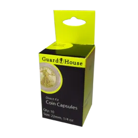 1/4 oz (22mm) American Gold Eagle Direct-Fit Coin Capsules - 10 Pack
