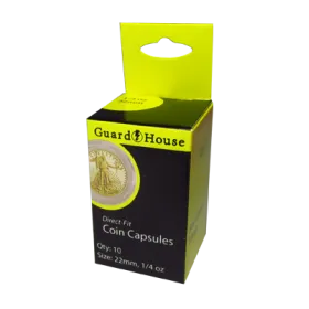 1/4 oz (22mm) American Gold Eagle Direct-Fit Coin Capsules - 10 Pack 1/4 oz (22mm) American Gold Eagle Direct-Fit Coin Capsules - 10 Pack