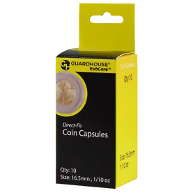 1/10 oz (16.5mm) American Gold Eagle Direct-Fit Coin Capsules - 10 Pack 1/10 oz (16.5mm) American Gold Eagle Direct-Fit Coin Capsules - 10 Pack