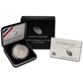 2014-P U.S. Mint Civil Rights Act of 1964 Commemorative Uncirculated Silver Dollar OGP/COA