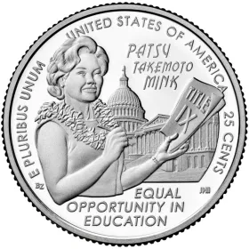 2024-S Silver Proof Patsy Takemoto Mink American Women Quarter .999