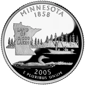 2005-S Minnesota Silver Proof State Quarter 2005-S Minnesota Silver Proof State Quarter