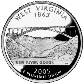 2005-S West Virginia Silver Proof State Quarter 2005-S West Virginia Silver Proof State Quarter