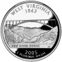 2005-S West Virginia Silver Proof State Quarter