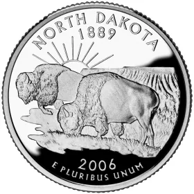 2006-S North Dakota Silver Proof State Quarter 2006-S North Dakota Silver Proof State Quarter