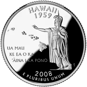 2008-S Hawaii Silver Proof State Quarter 2008-S Hawaii Silver Proof State Quarter