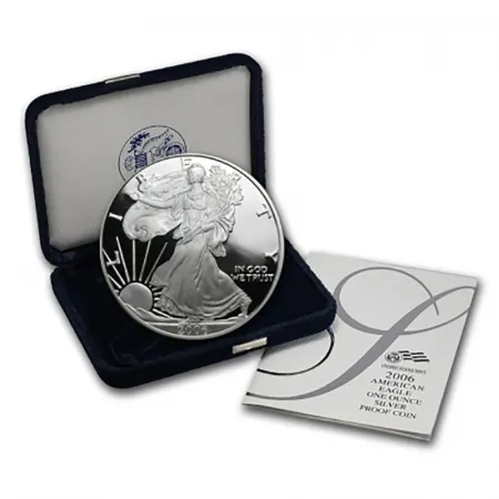 2006 American Silver Eagle Proof OGP Box With COA and WITHOUT COIN 