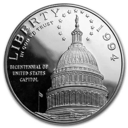 1994 US Capitol Commemorative PROOF SILVER DOLLAR w/Box & COA *SR4T 