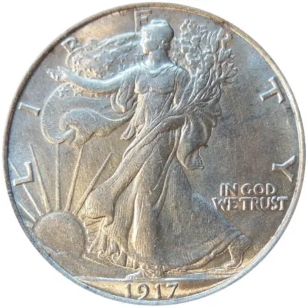 1917-D Reverse mint mark Walking Liberty Half Dollar