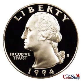 1994-S Silver Proof Washington Quarter 1994-S Silver Washington Quarter