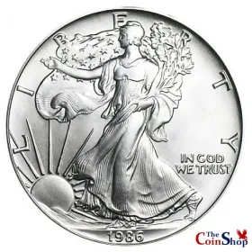 1986 American Silver Eagle UNC | Premium Wholesale Collectible American Silver Eagles | The Coin Shop