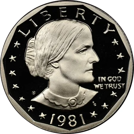 1981-S Type 1 Proof Susan B Anthony Dollar 