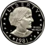 1981-S Susan B. Anthony Proof Type 2 Clear "S"